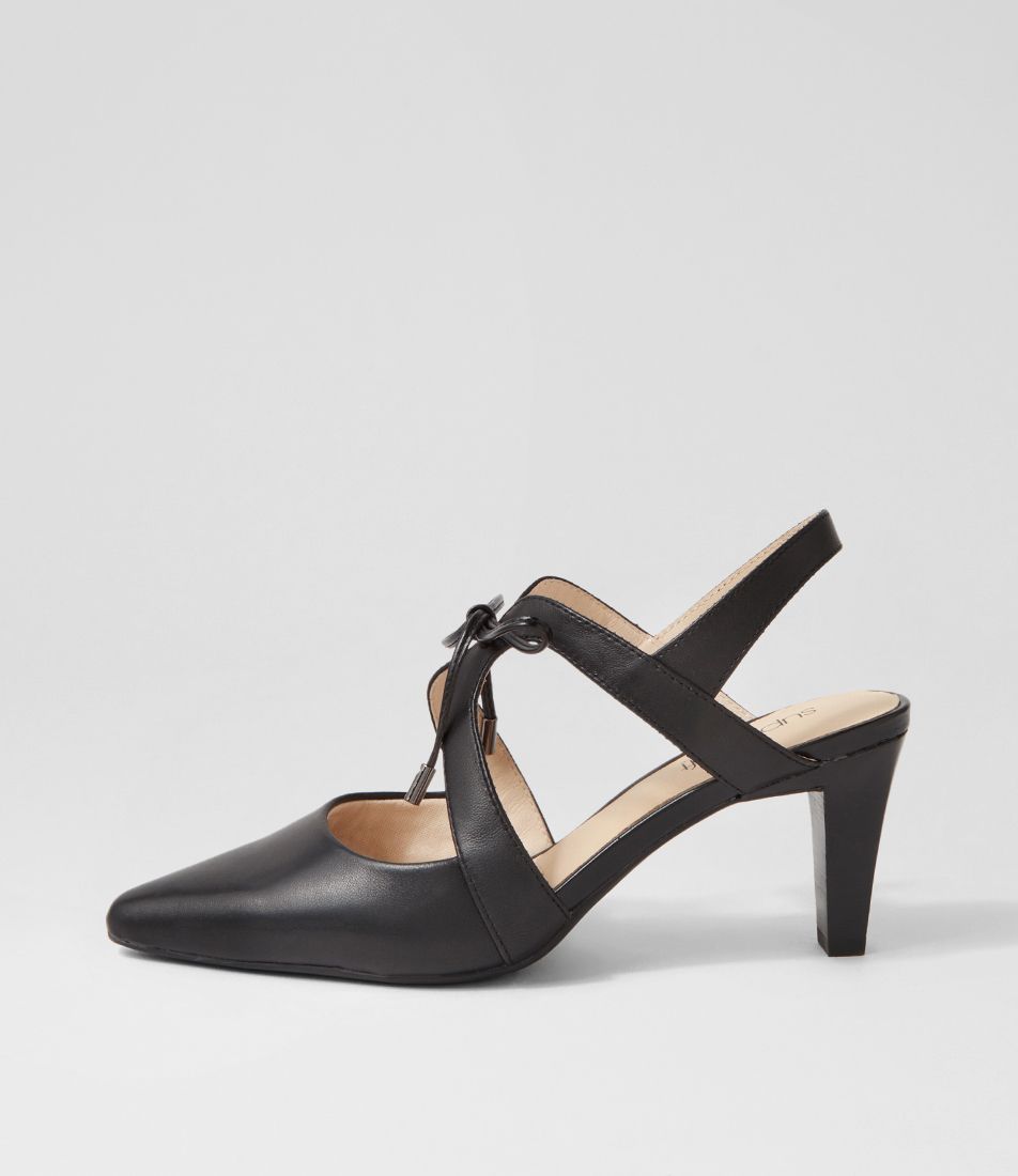 Meduza2 Black Leather Heels