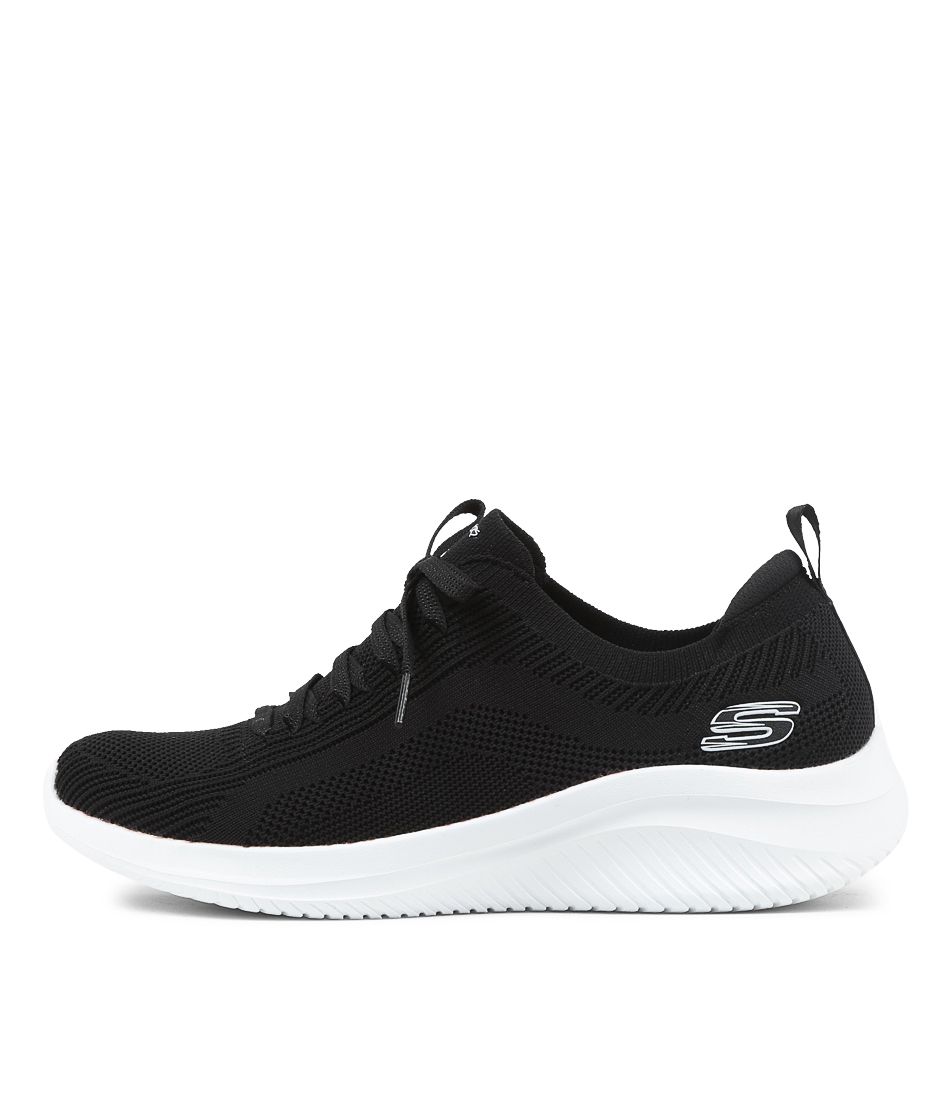 Ultra Flex 3.0 Black White Knit Sneakers