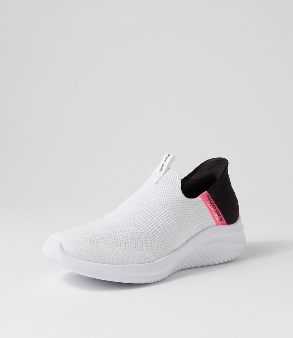 Ultra Flex 3.0 White Black Knit Sneakers