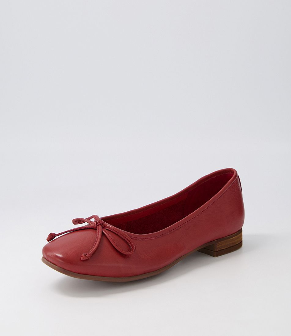 Tess Burgundy Leather Flat Shoes