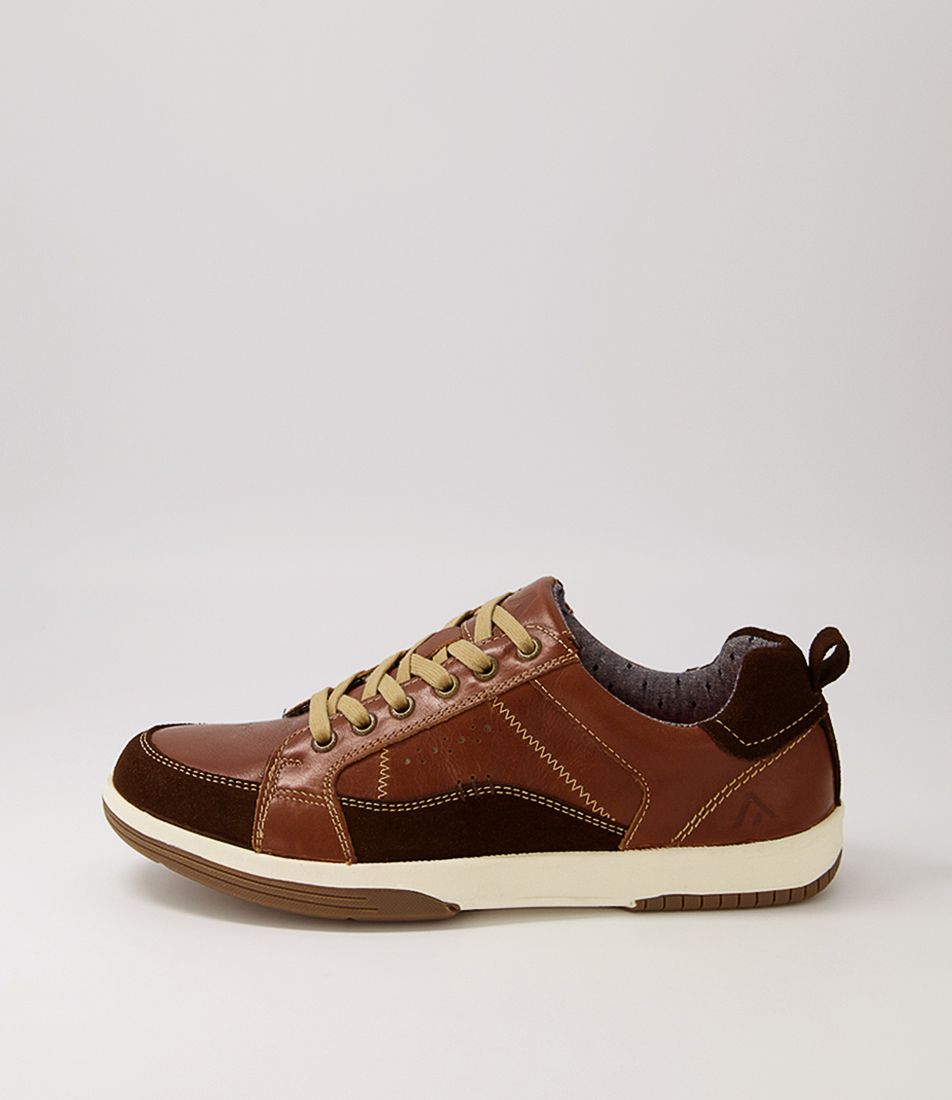 Vic Cognac Pull Up Leather Sneakers