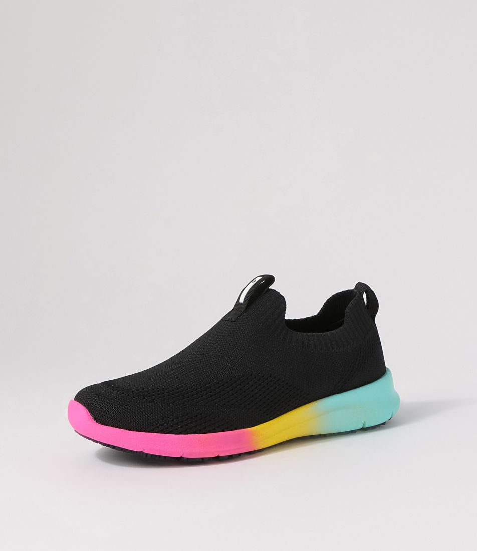 Kerlays Black Rainbow Recycled Knit Sneakers