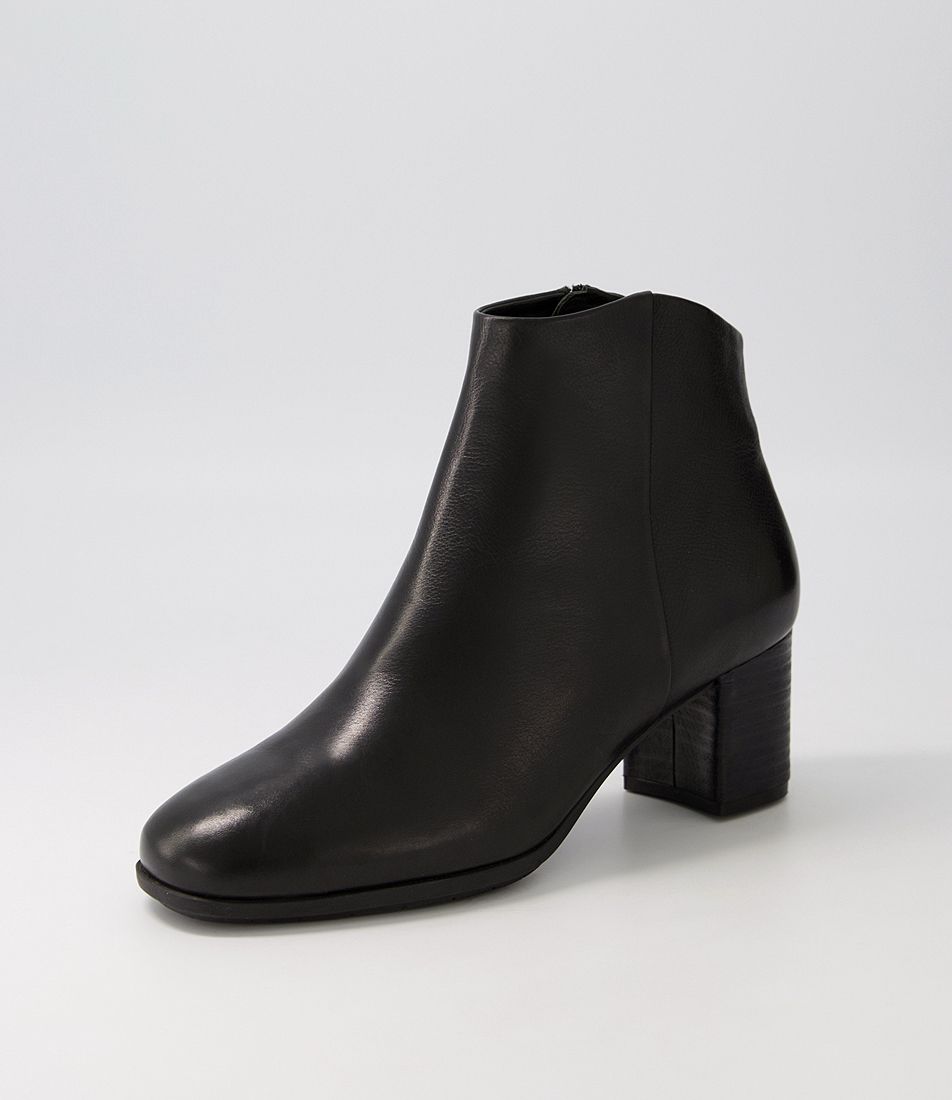 Vics Black Leather Ankle Boots