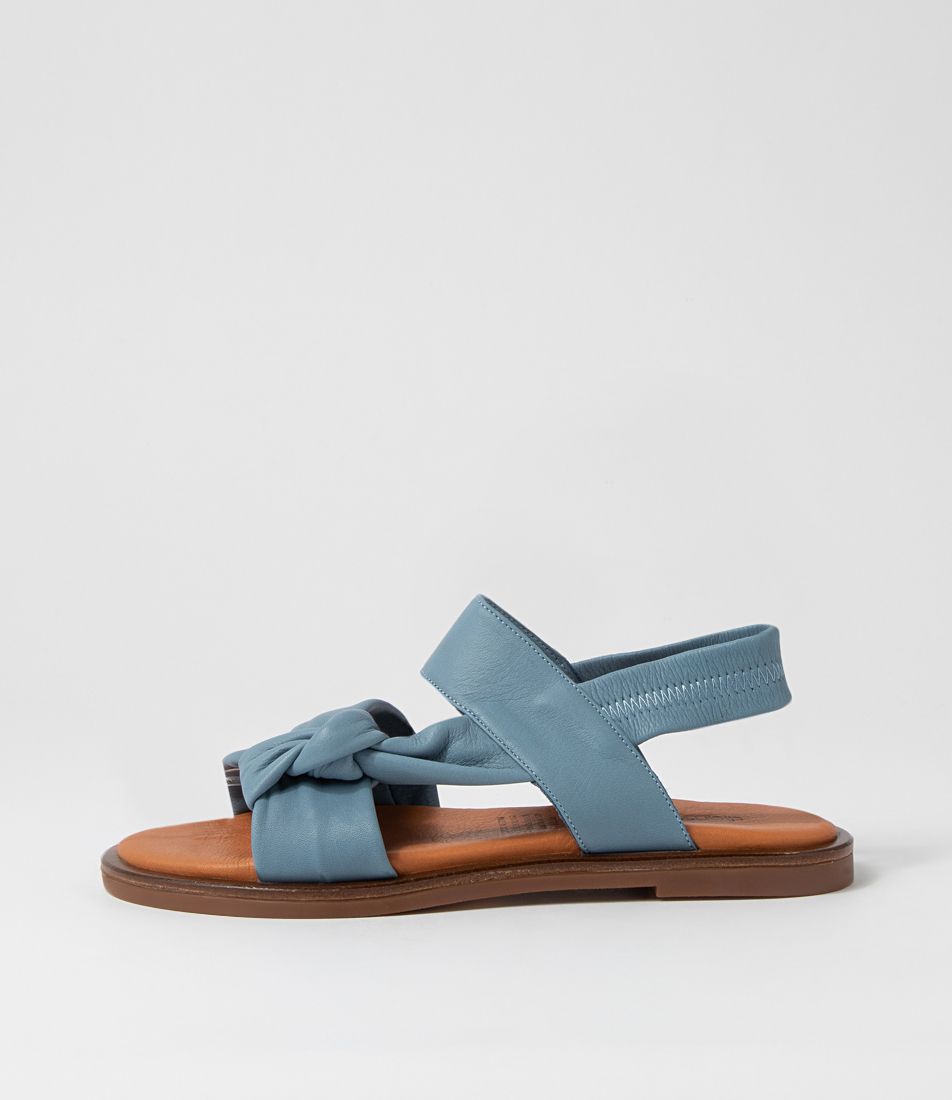Potey Denim Leather Sandals