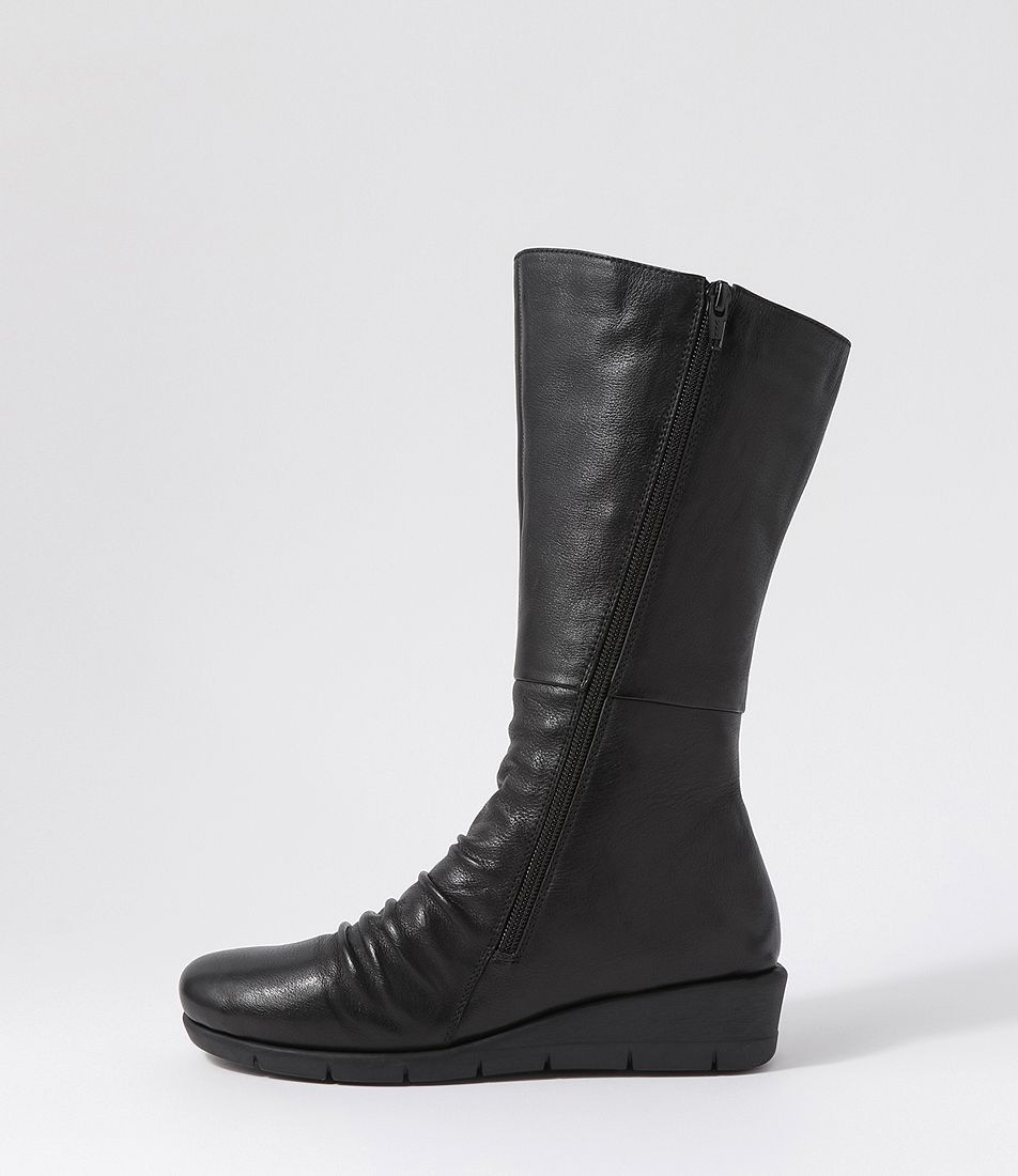 Morrison Black Leather Knee High Boots