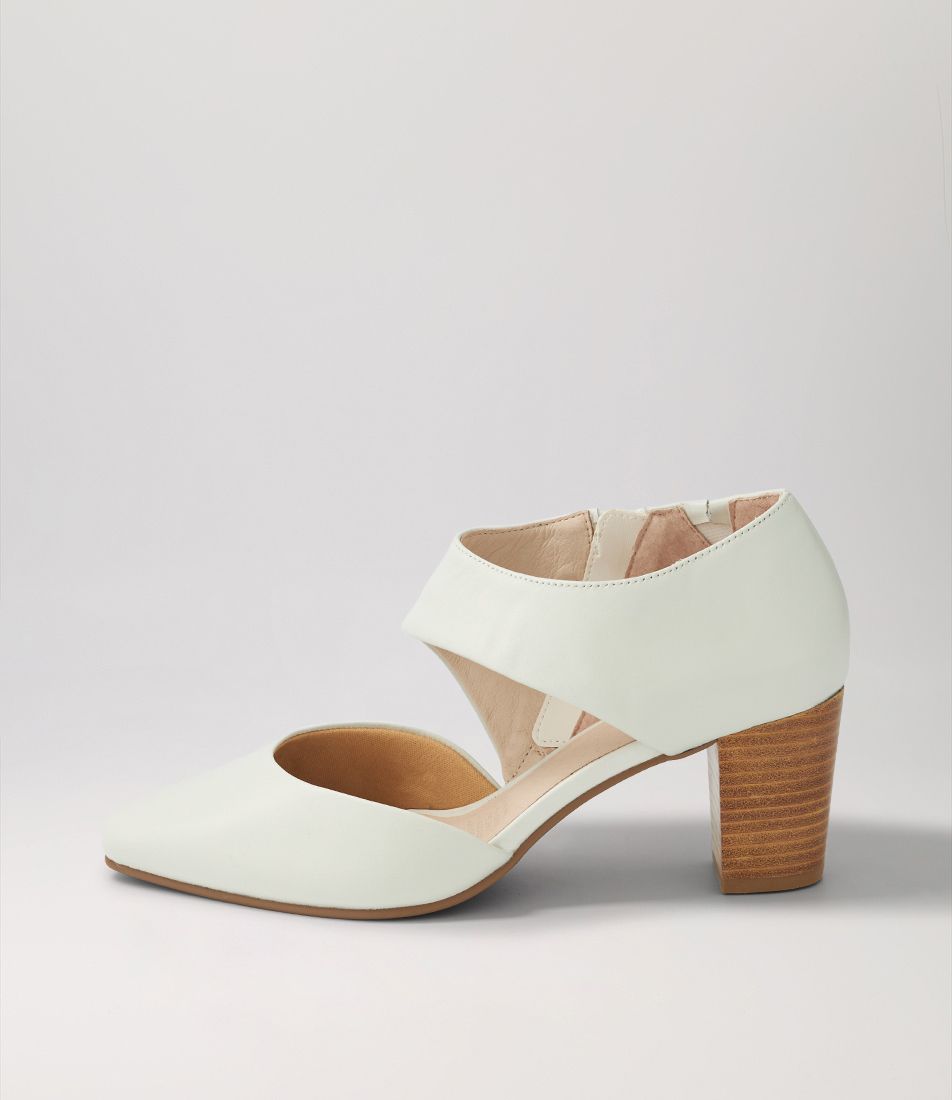 Naja Winter White Leather Heels