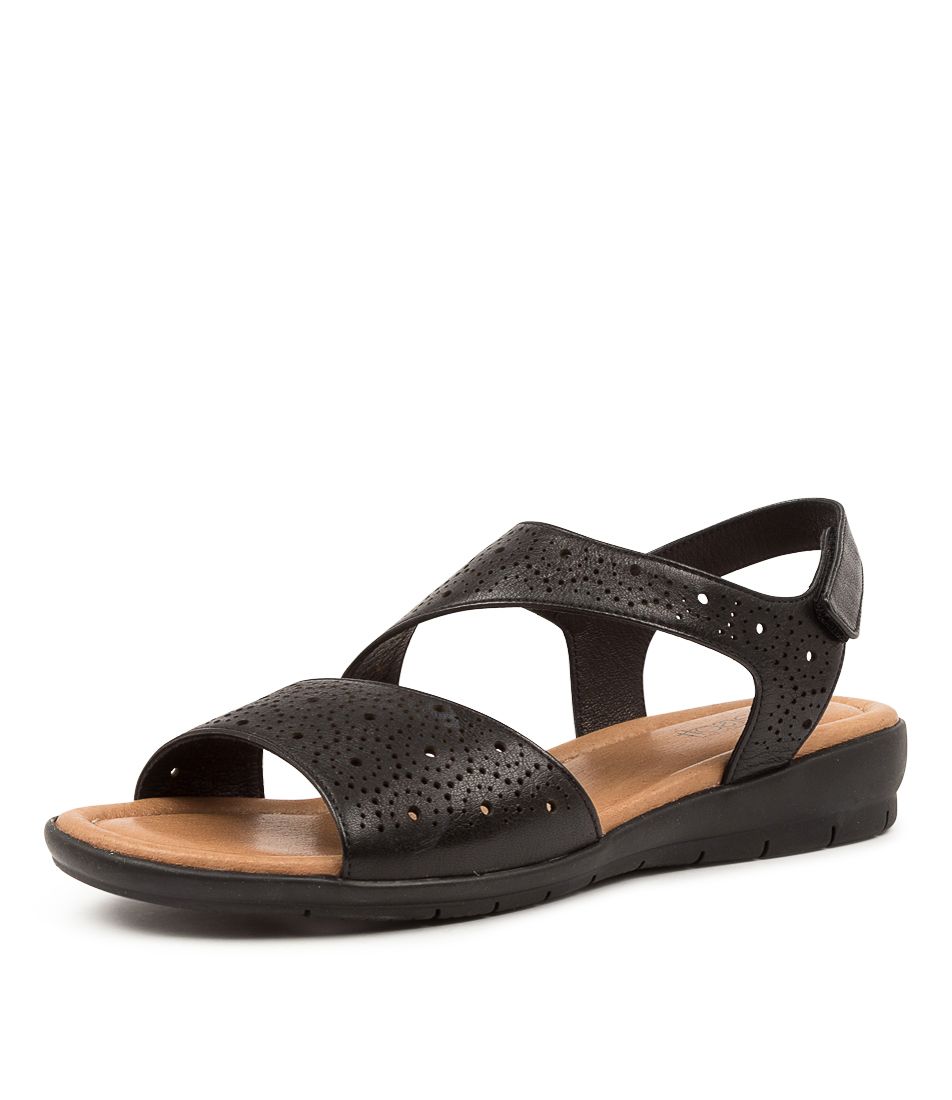 Flander Black Leather Sandals