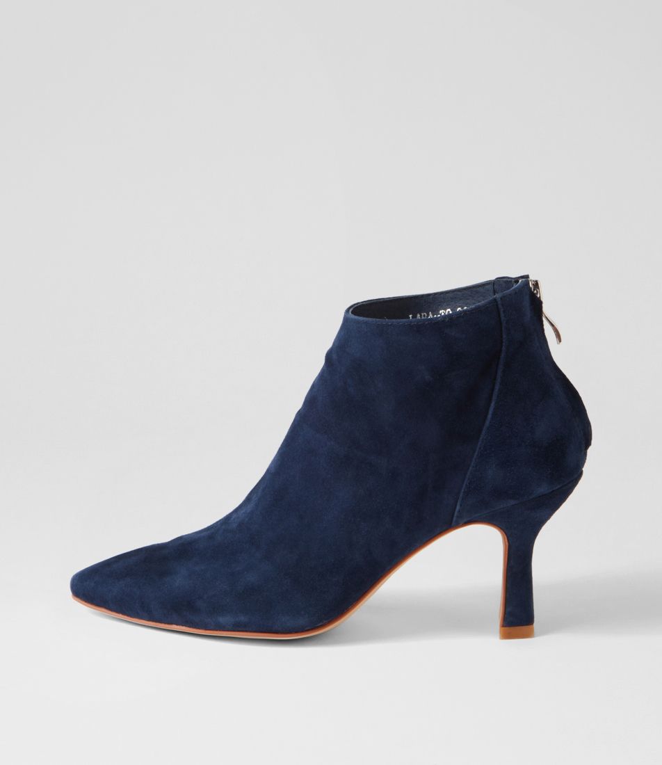 Lara Navy Suede Ankle Boots