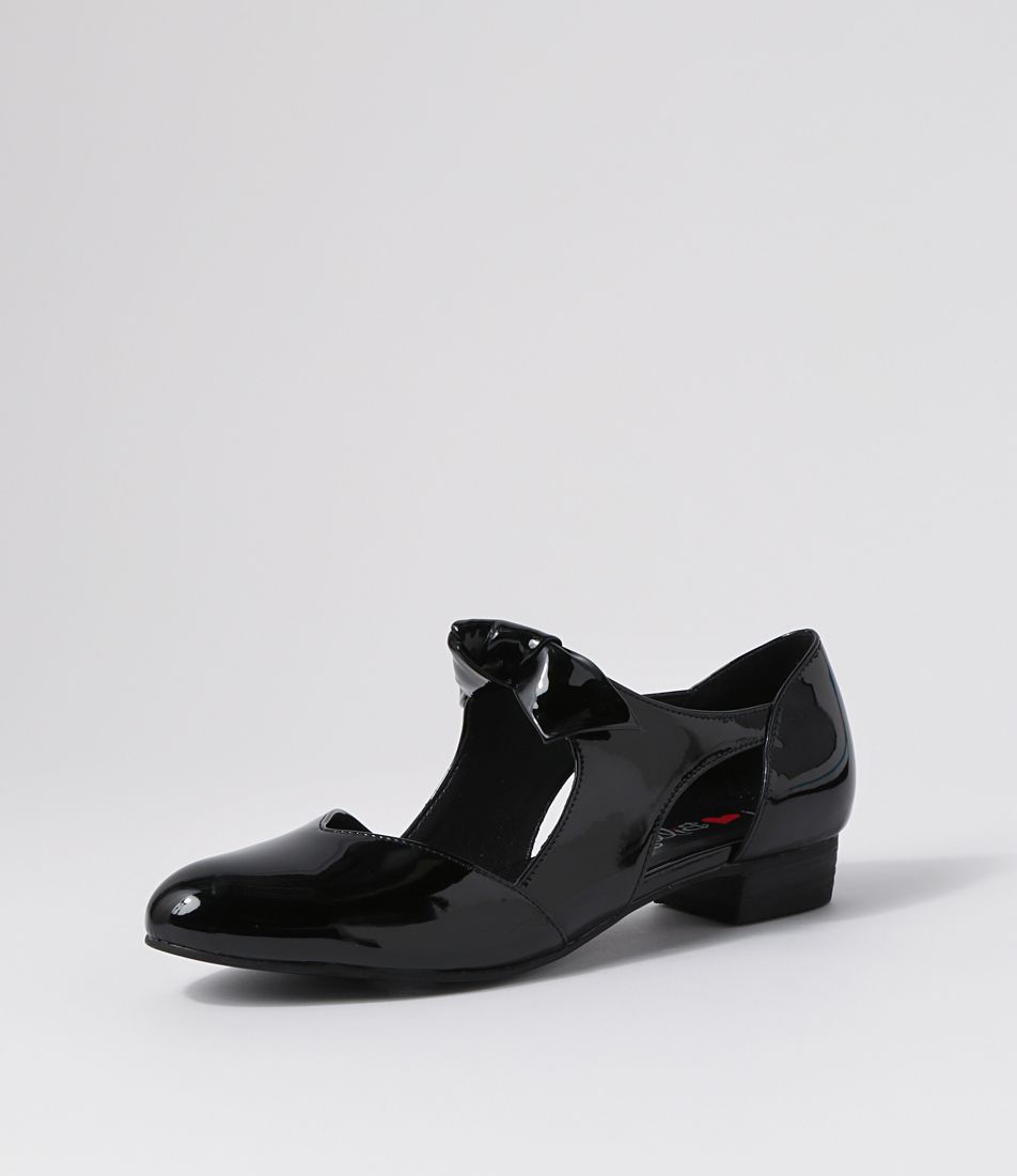 Estella Black Patent Pu Flat Shoes