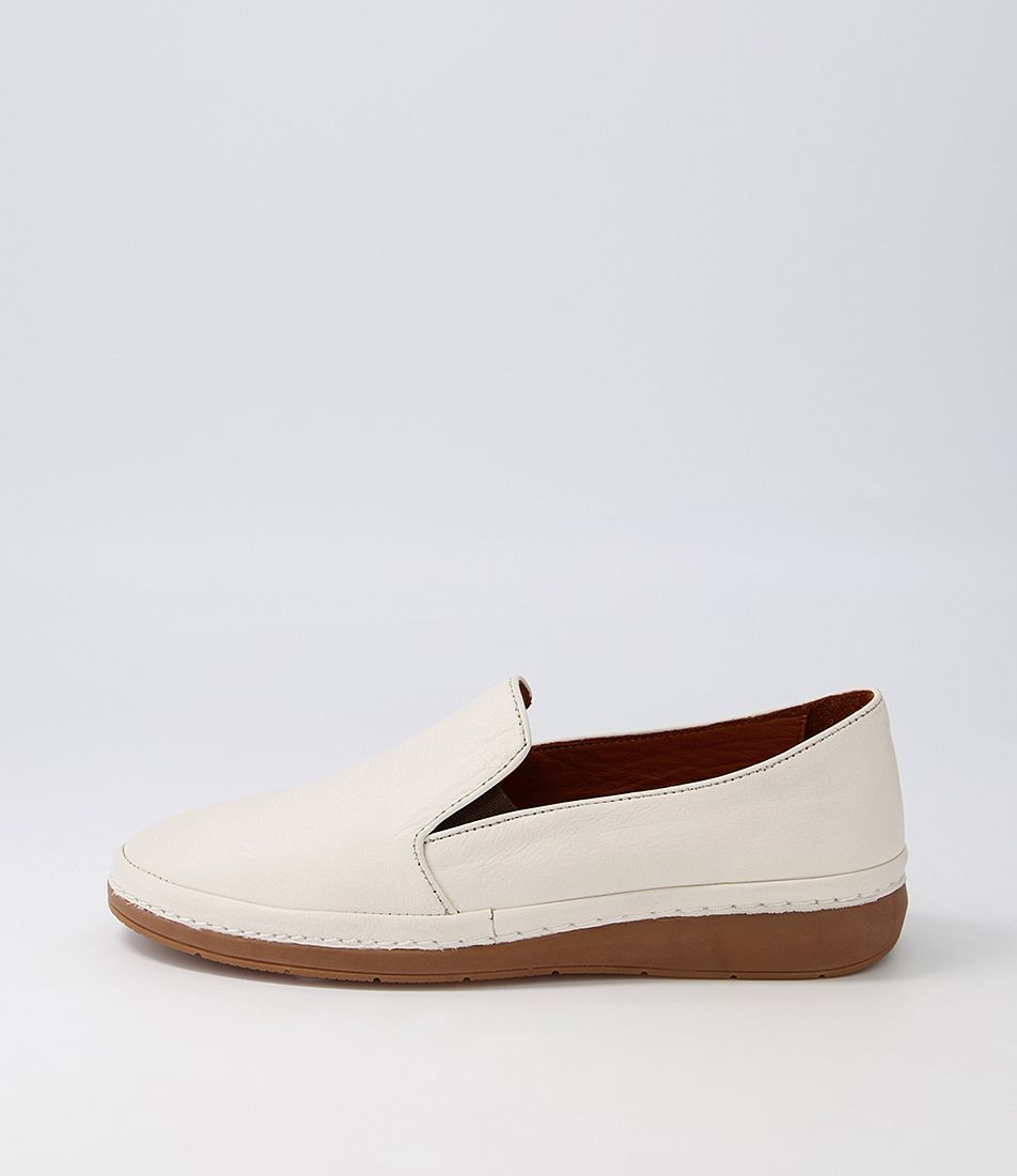 Macenzi Cream Leather Loafers