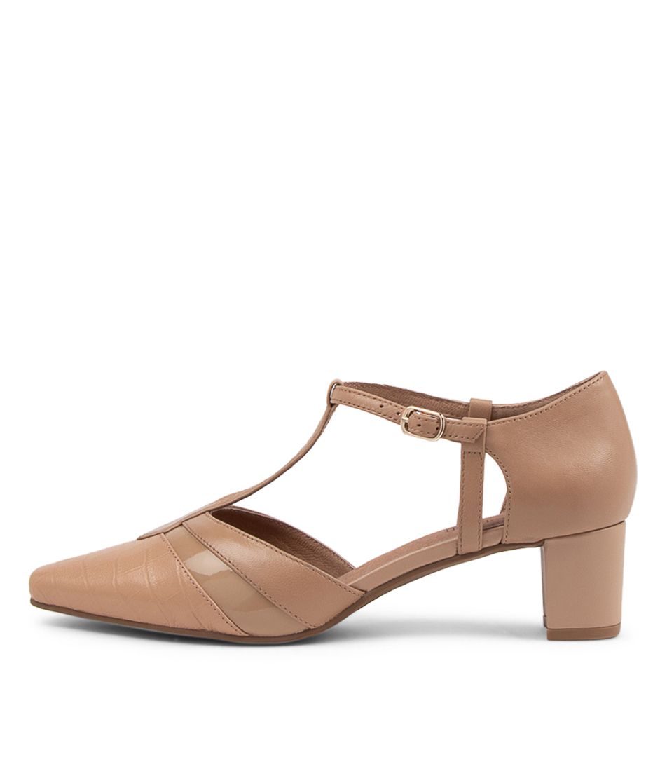 Lasting Nude Leather Heels