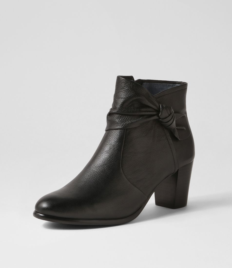 Creesh Black Leather Ankle Boots