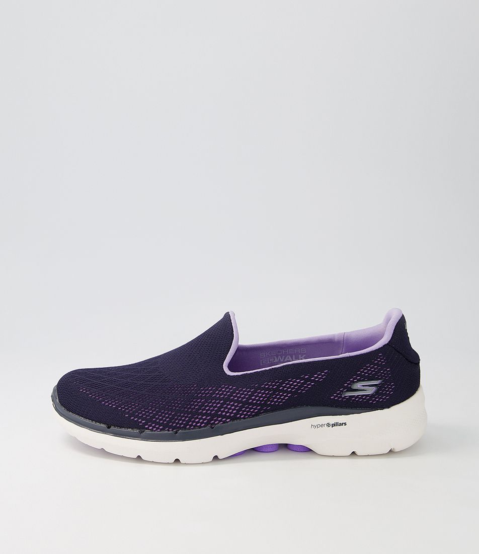 Go Walk 6 Navy Lavender Sneakers