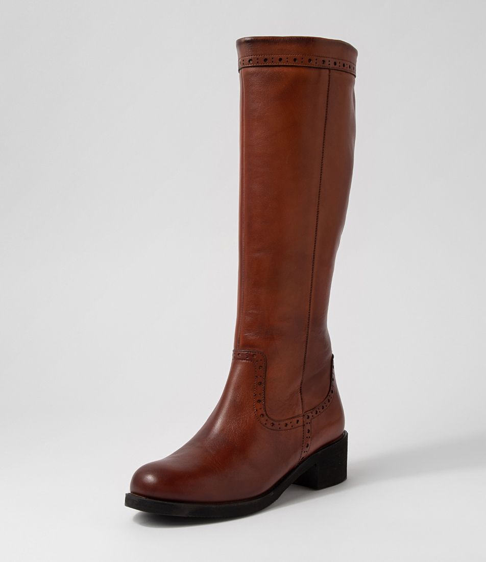 Giani Walnut Leather Knee High Boots