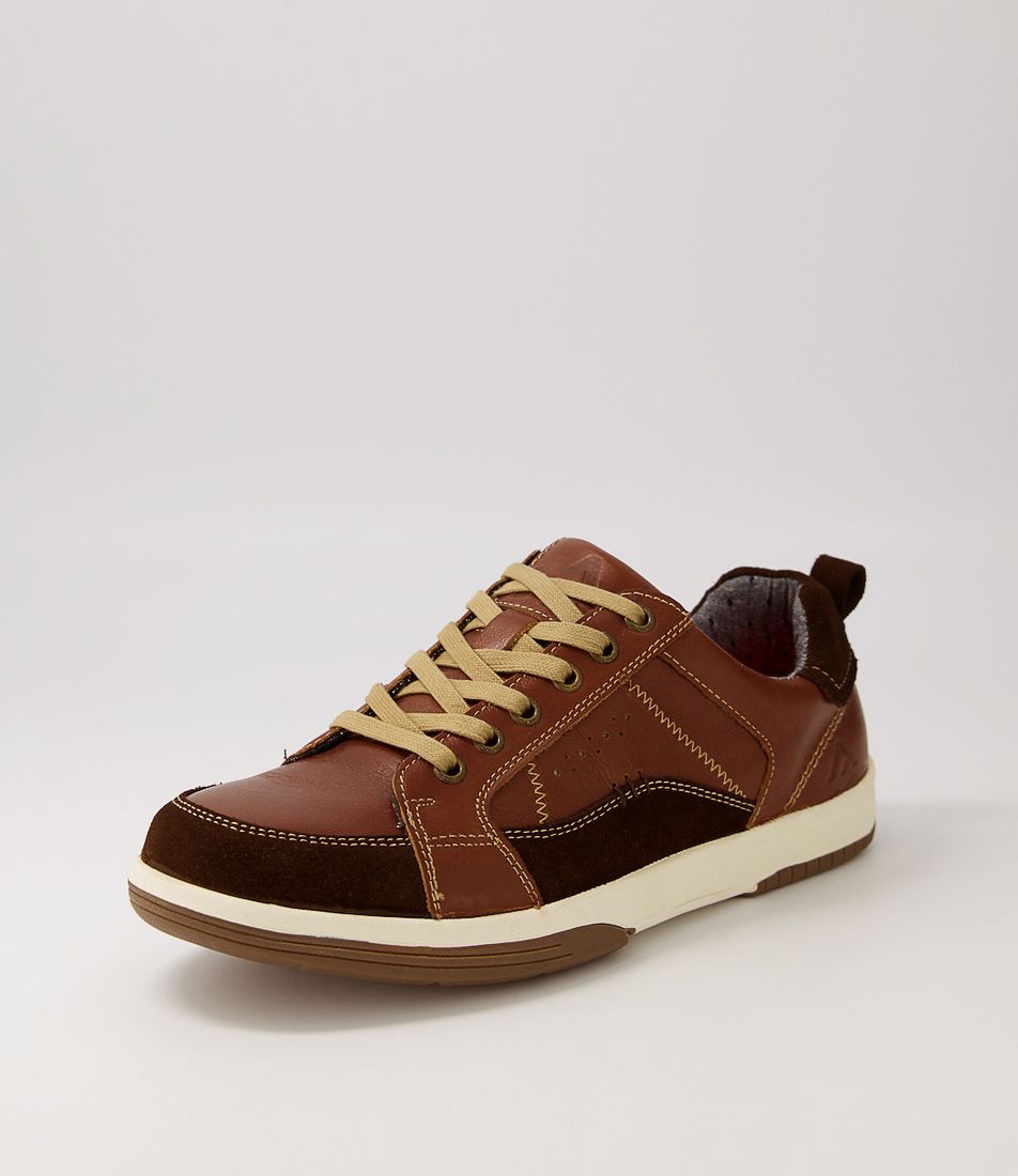 Vic Cognac Pull Up Leather Sneakers