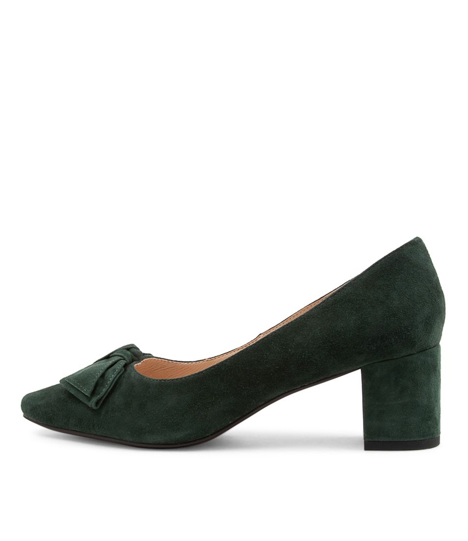 Loet Deep Green Suede Pump Heels