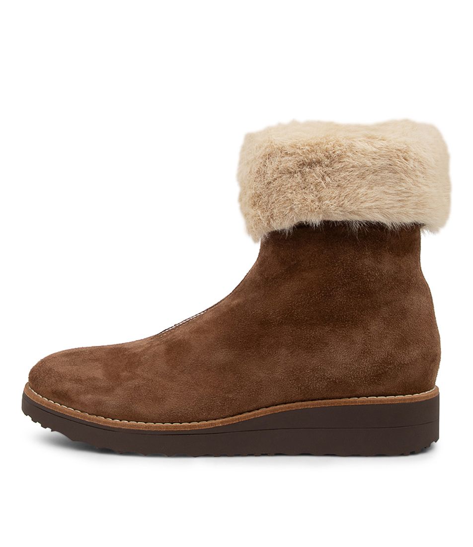 Ohana Dark Tan Suede Ankle Boots