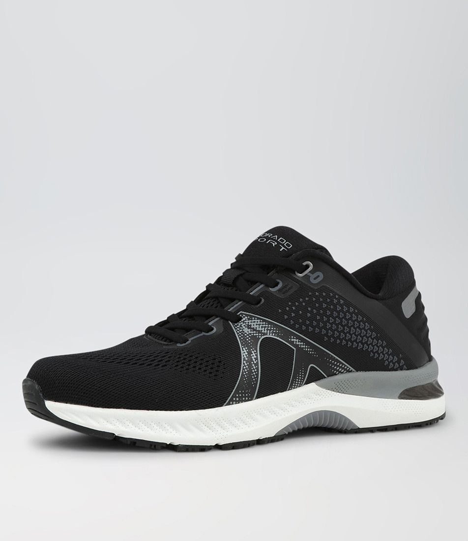 Compete Snr G  Black White Mesh Sneakers