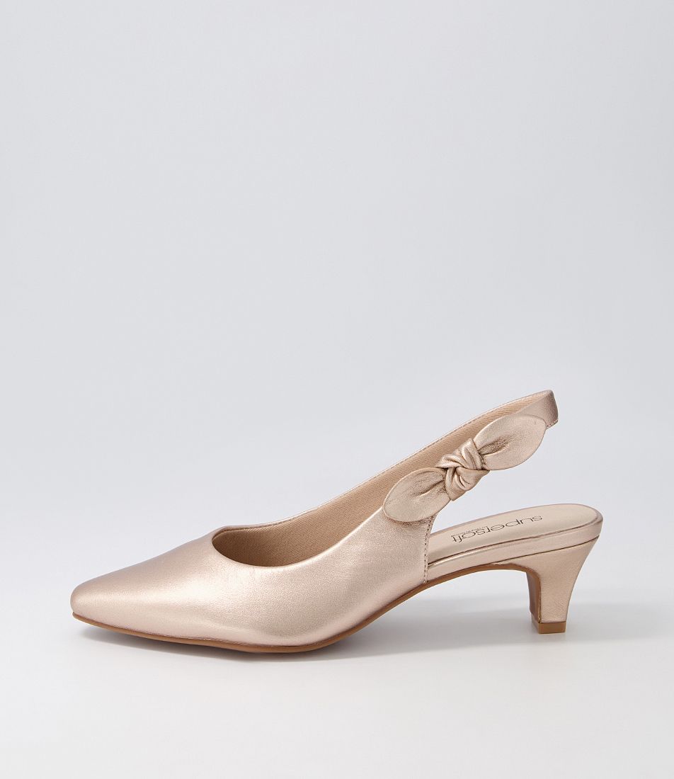 Lilybeth2 Champagne Leather Heels