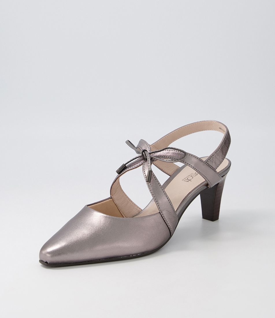 Meduza Pewter Leather Heels