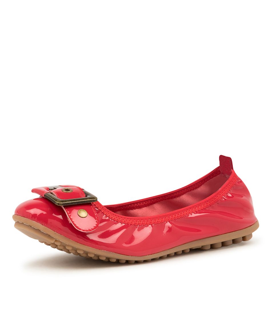 CORY CHERRY PATENT SYNTHETIC BALLET FLATS
