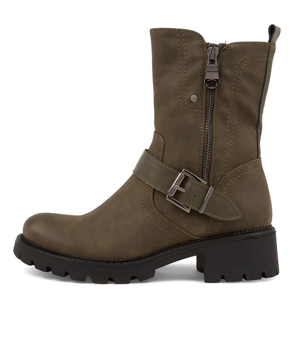 FAYDA Olive Ankle Boots