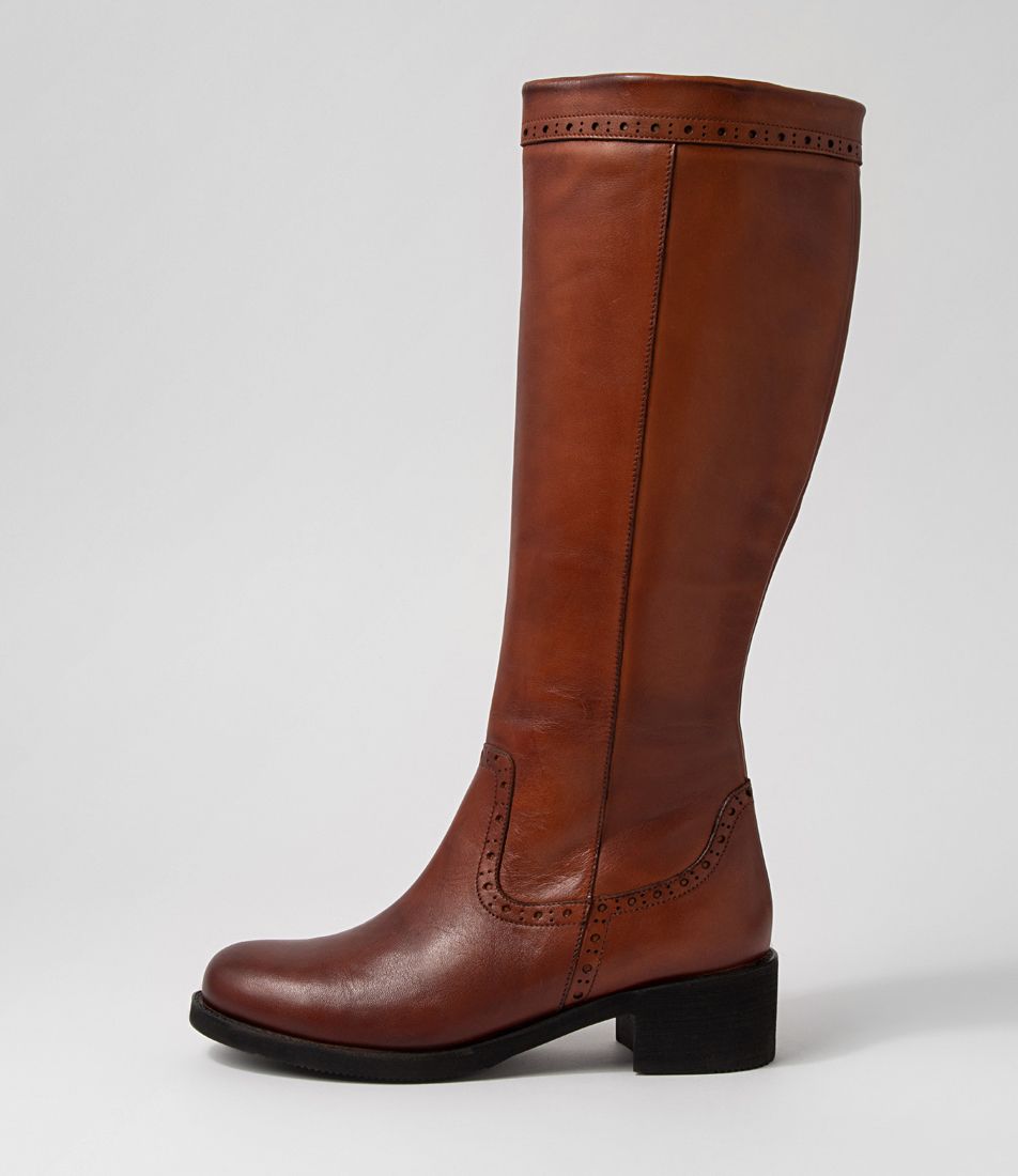 Giani Walnut Leather Knee High Boots
