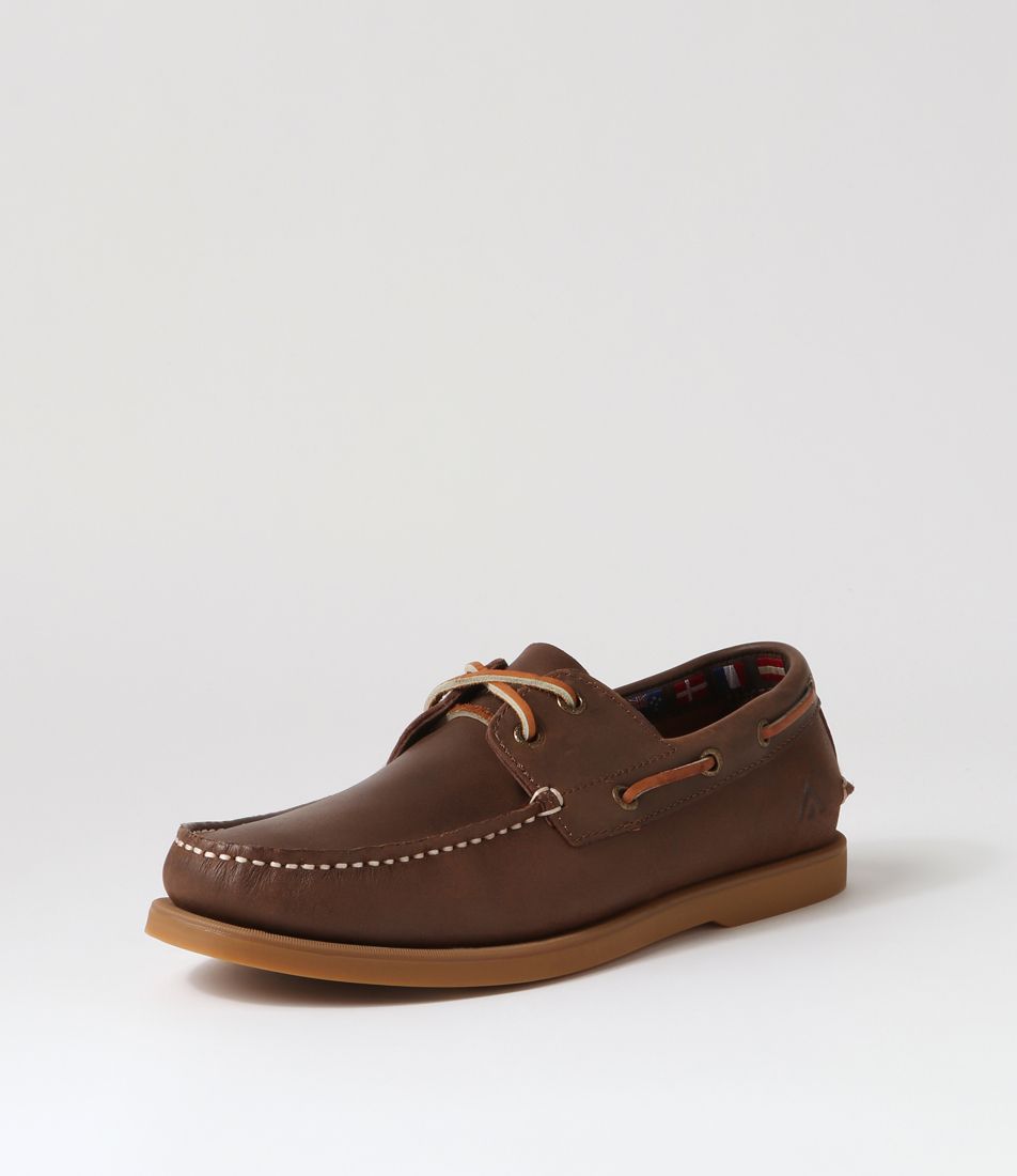 Overboard Mocca Gum Sole Crazyhorse Leather Boat Shoes