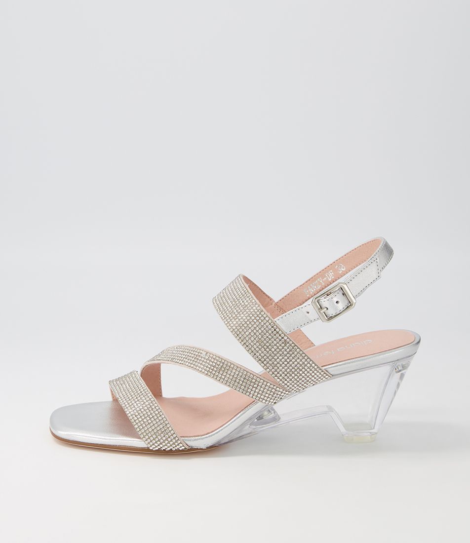 Fanzy Silver Jewels Leather Sandals