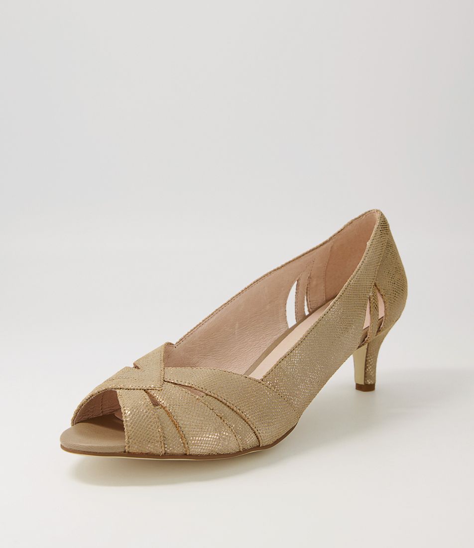 Genny Mink Metallic Snake Leather Heels