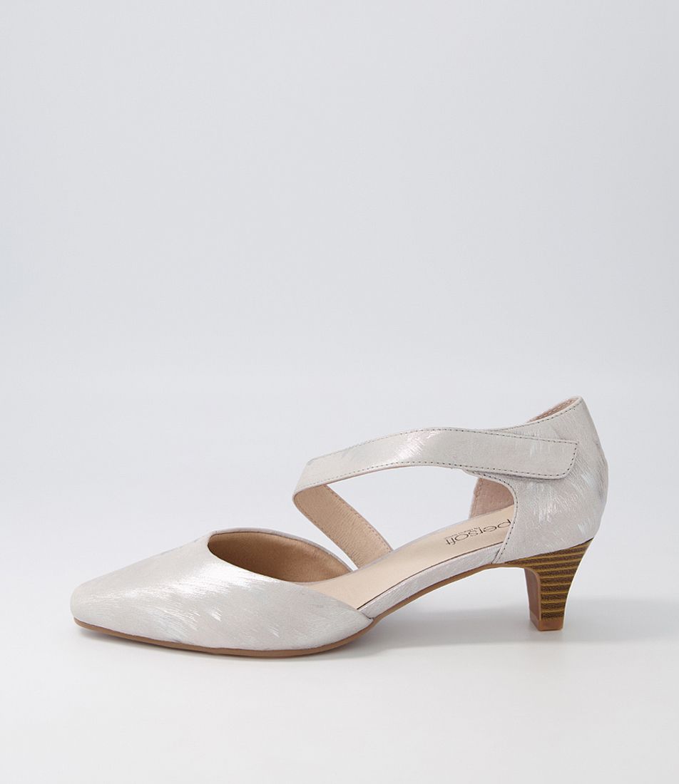 Laurie2 Brushed Silver Leather Heels