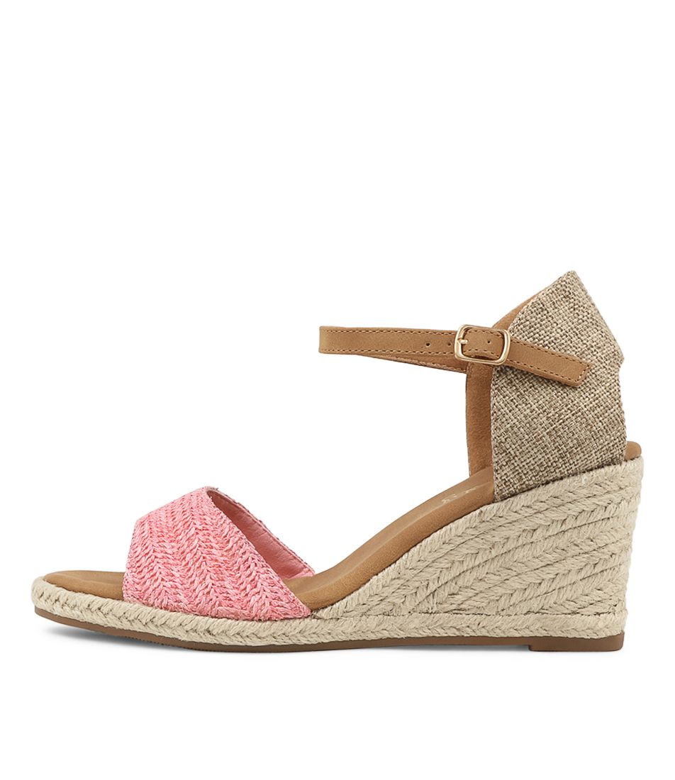 Tamale Pink Syn Raffia Sandals