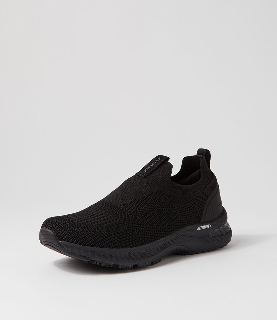 Cranes Black Recycled Knit Sneakers