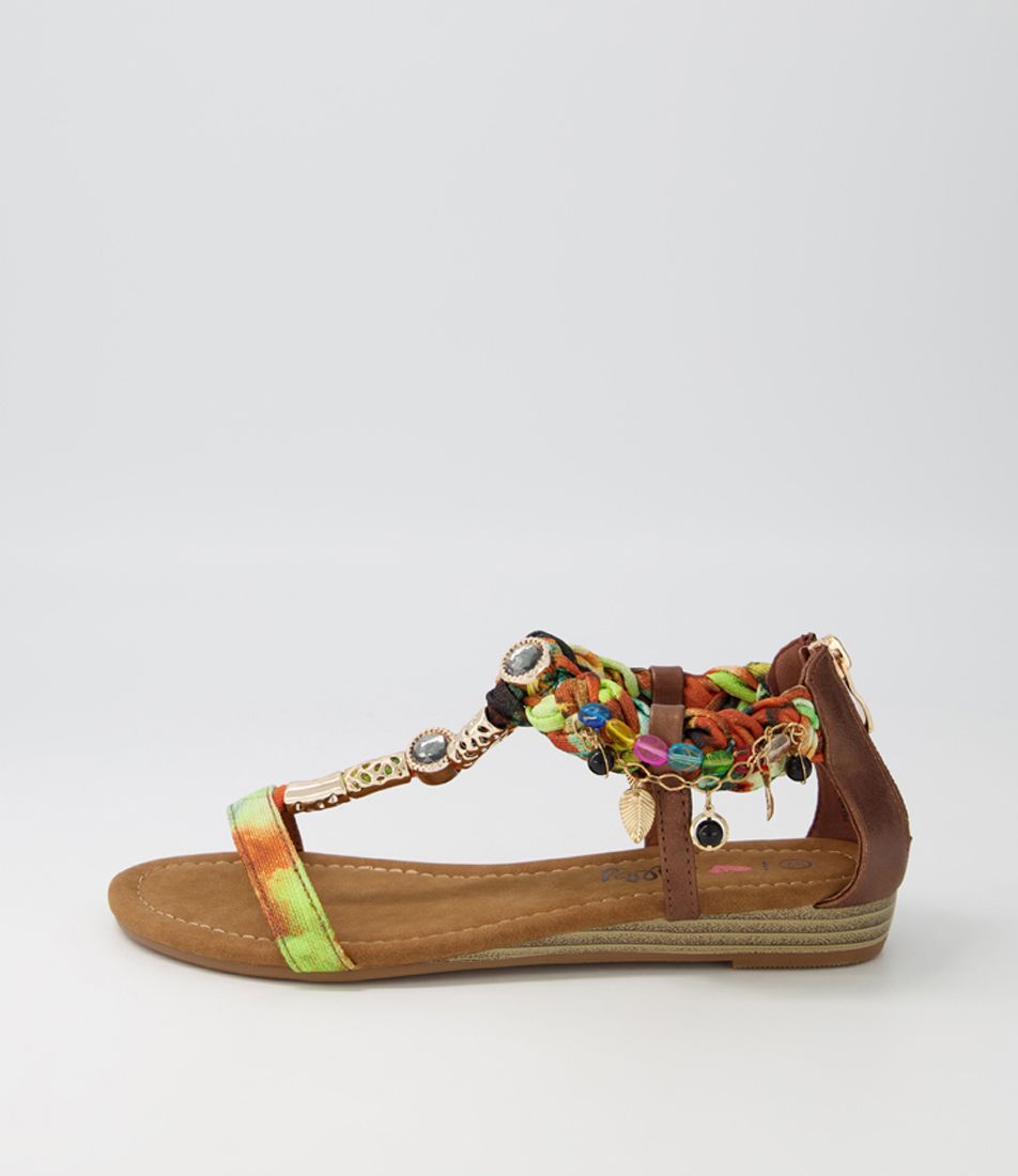 Scot Bronze Floral Multi Sandals