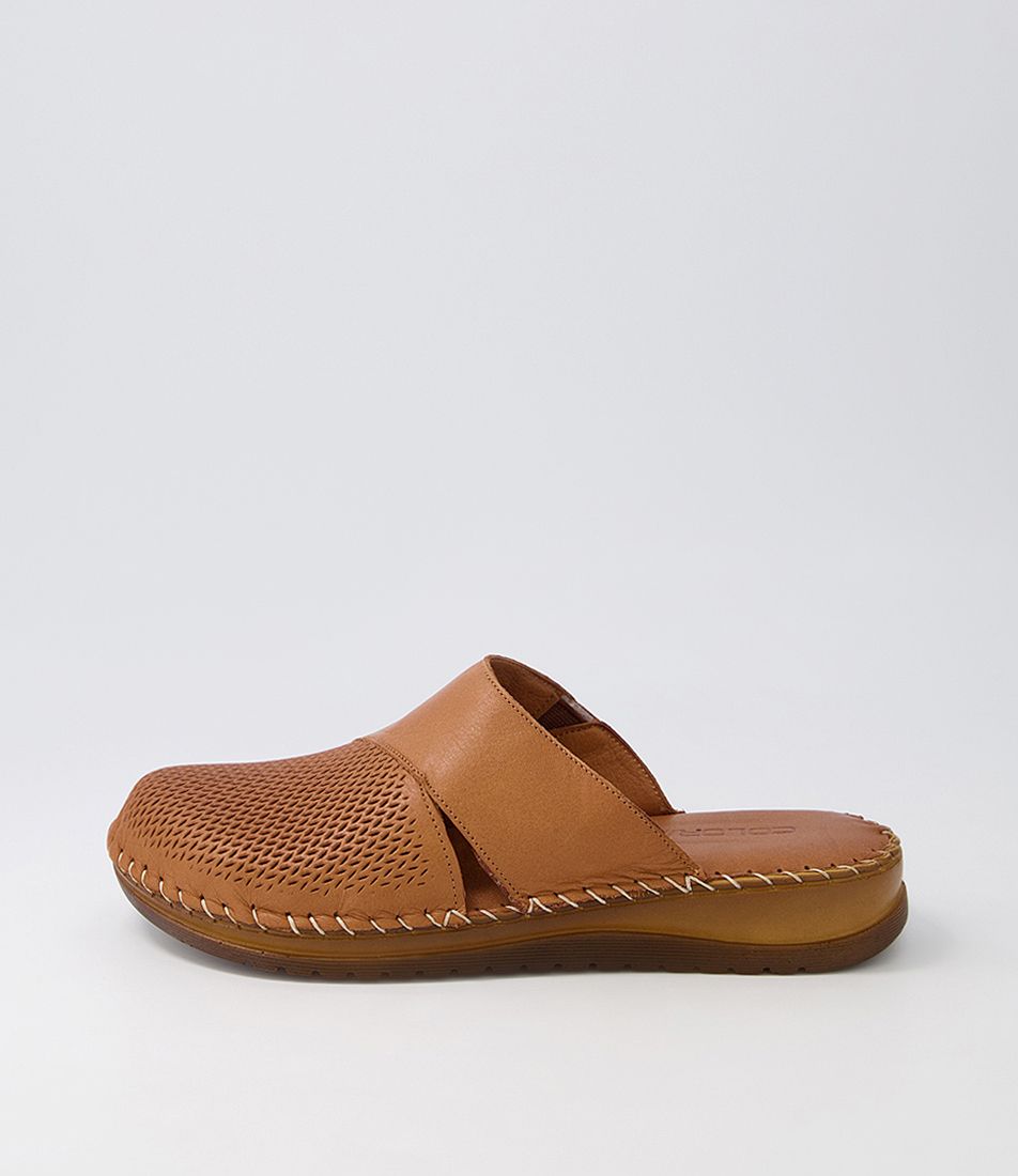 Krisaf Tan Leather Mules