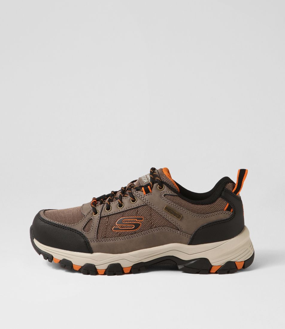 Selmen Cormack Dark Taupe Leather Mesh Lace Up Flats