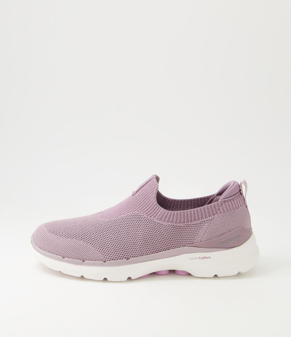 Go Walk 6 Mauve Knit Sneakers