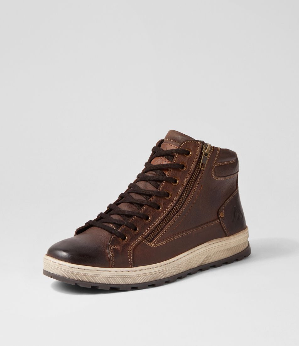 Preston Brown Pull Up Leather Lace Up Boots