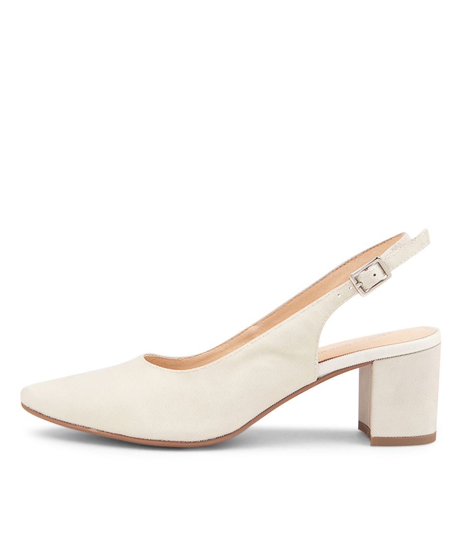 LUCINE PEARL METALLIC SUEDE HEELS