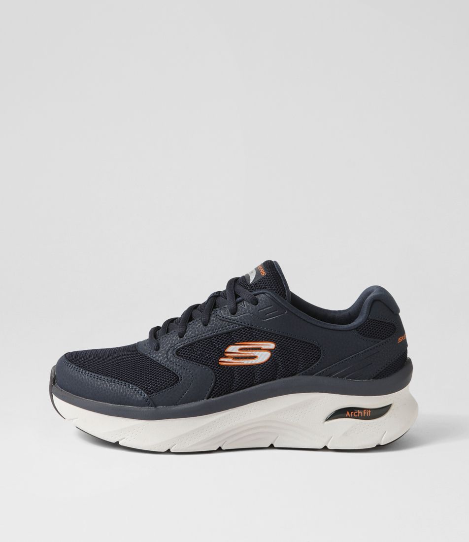 Arch Fit Dlux Navy Orange Fabric Sneakers
