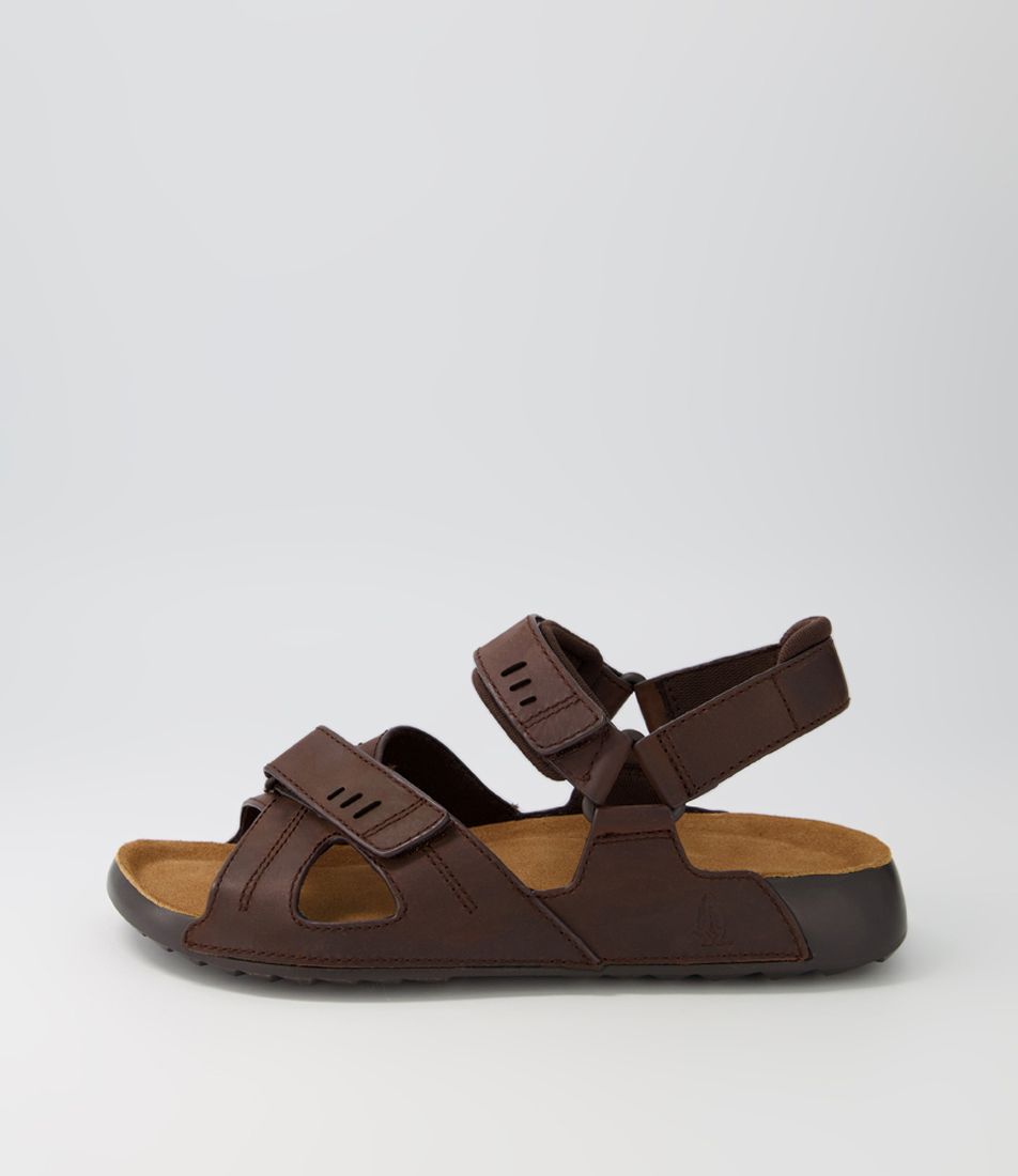 Hems Brown Oil Leather Sandals