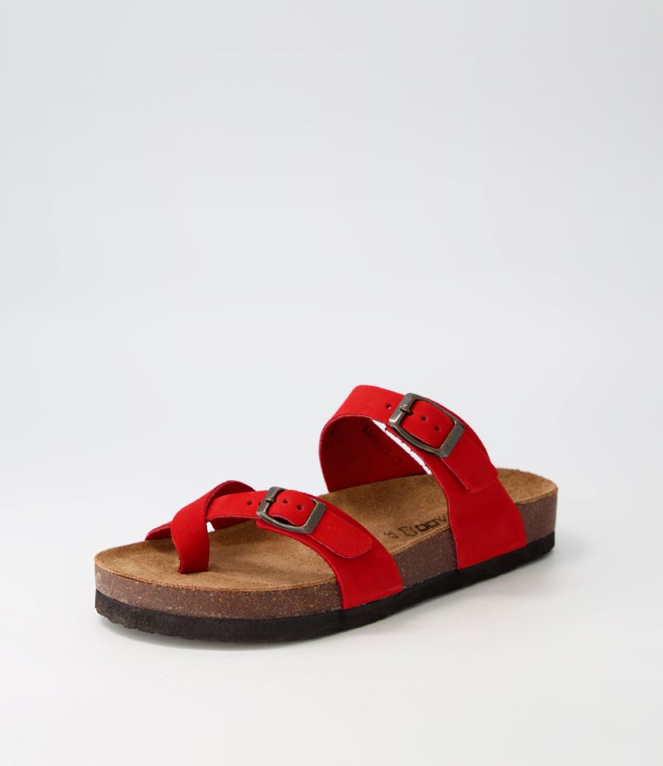 Ambirk Red Nubuck Sandals