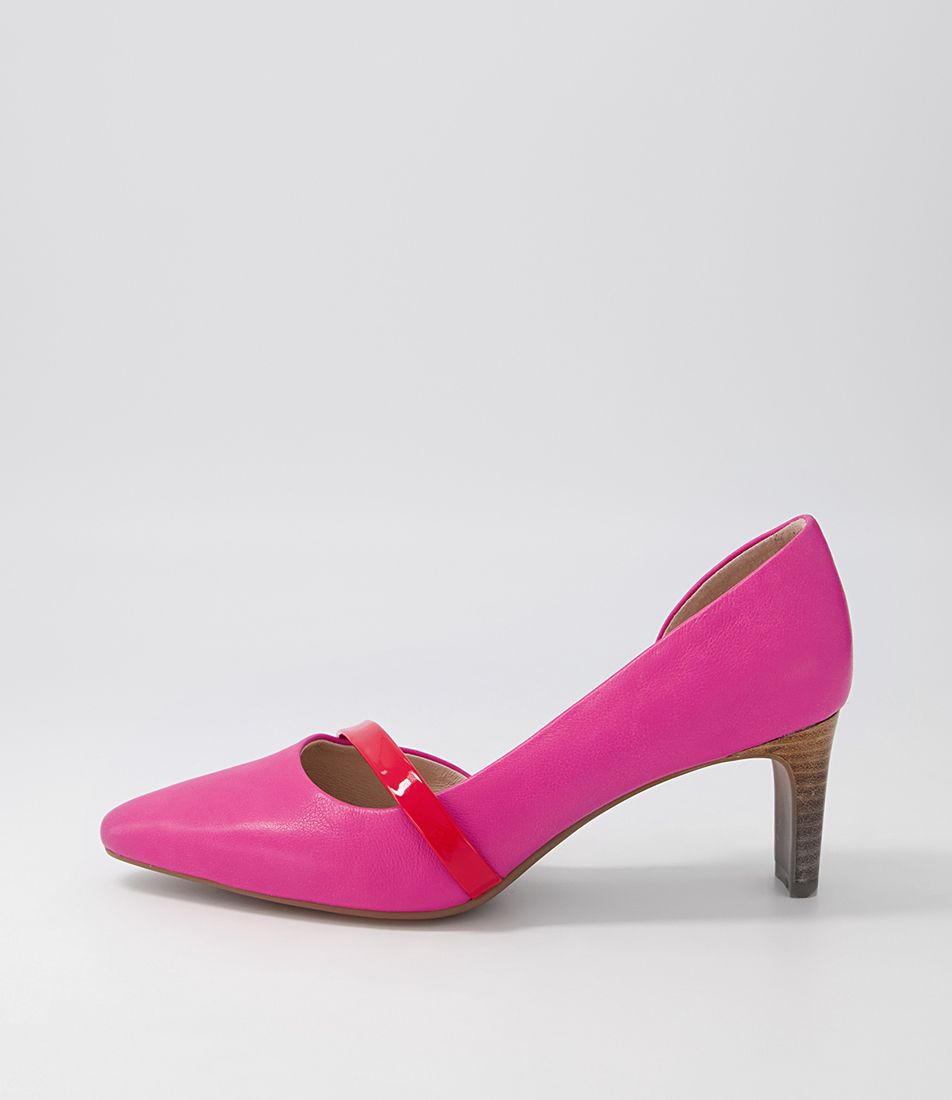 Narda2 Fuchsia Red Leather Patent Heels