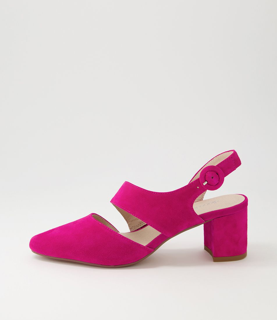 Leesa Fuchsia Suede Heels