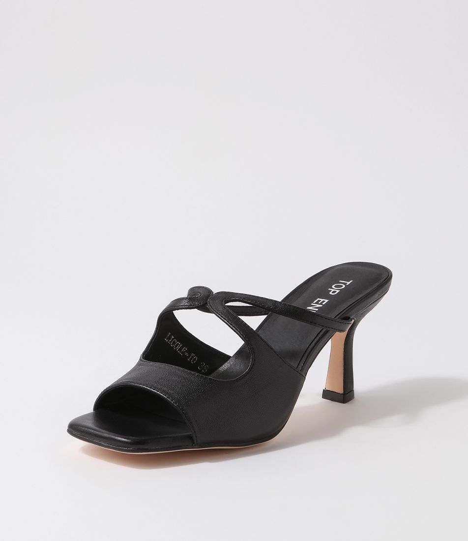 Licole Black Leather Sandals