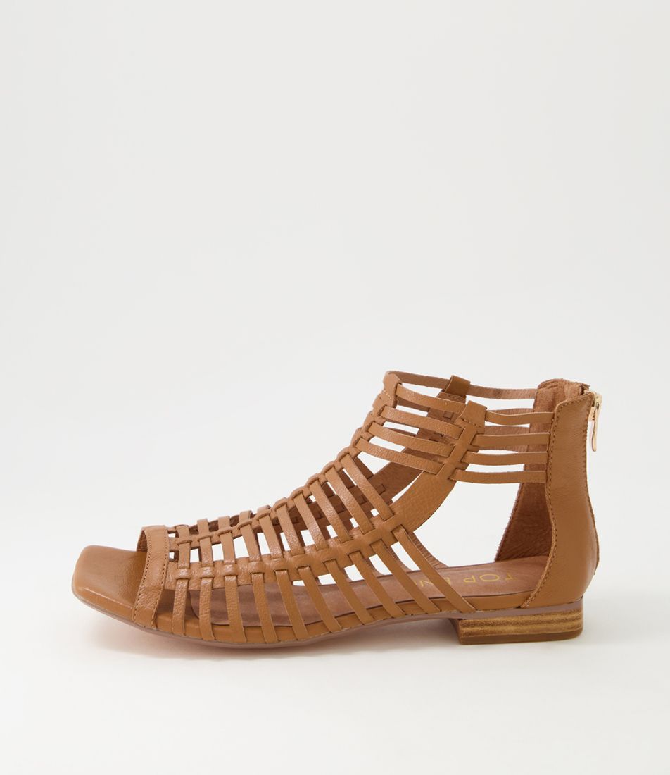 Kretta Dark Tan Leather Sandals