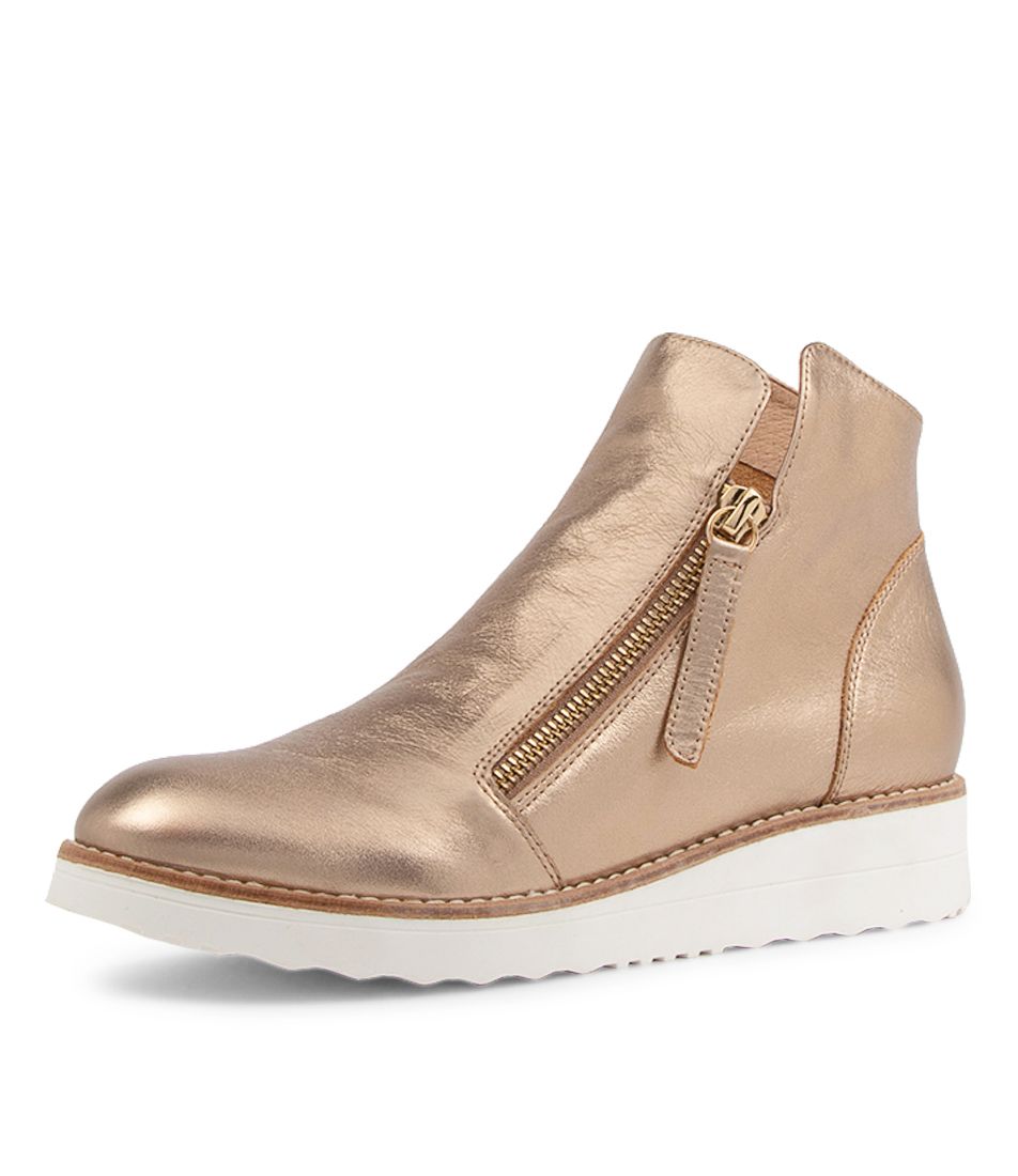 Ohmy Champagne Leather Ankle Boots WS