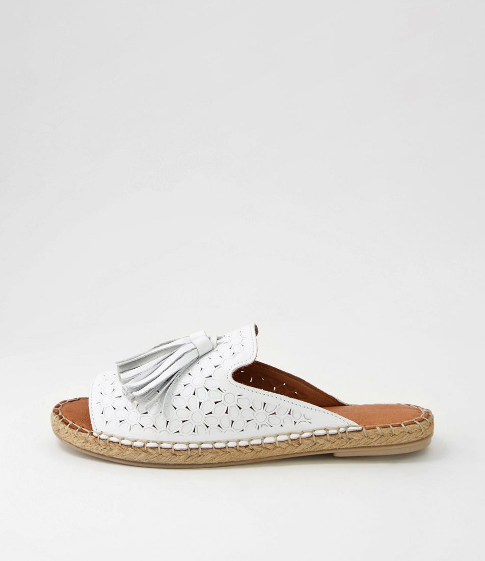 Phinza White Leather Sandals