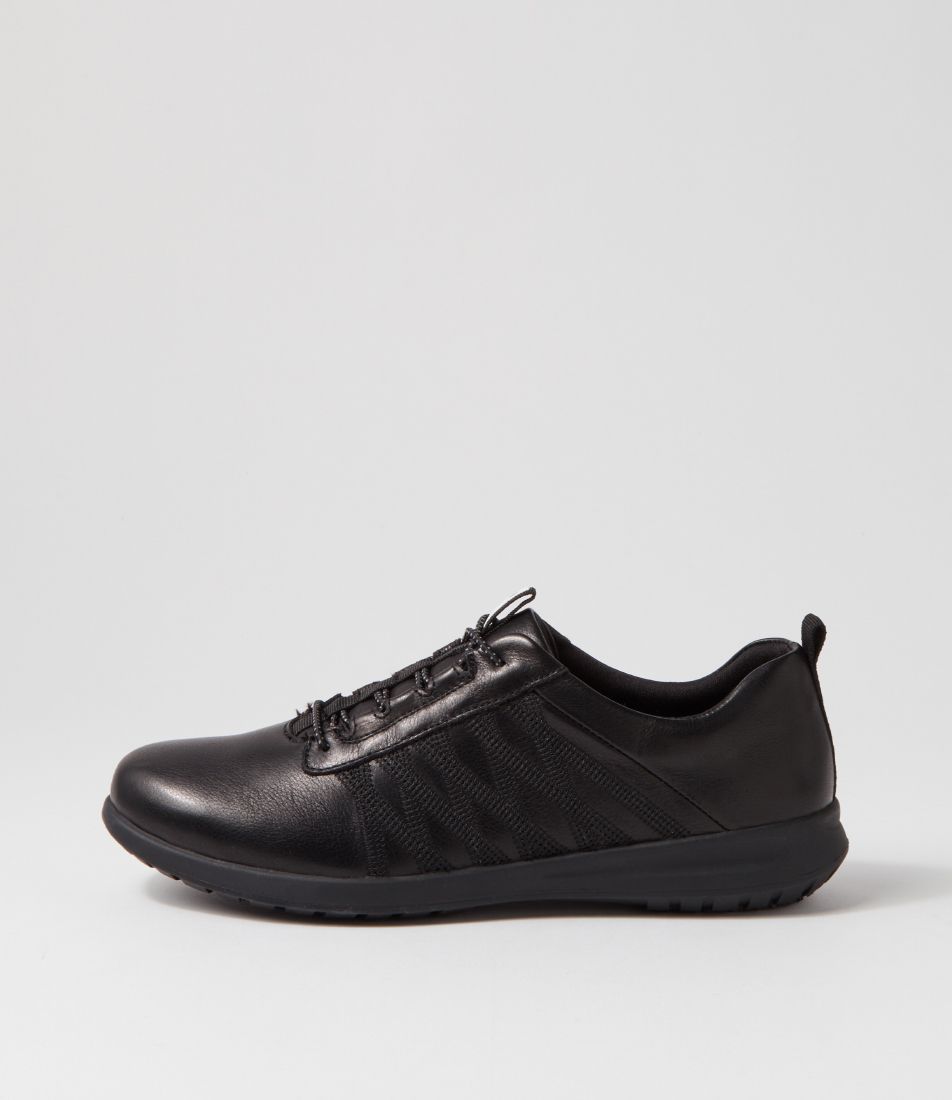 Feebee Black Leather Sneakers