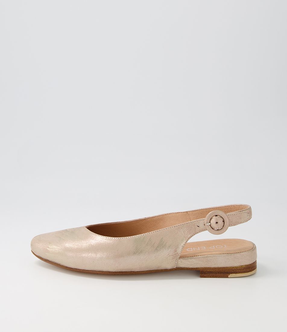 Fairy Platino Scratch Leather Flat Shoes